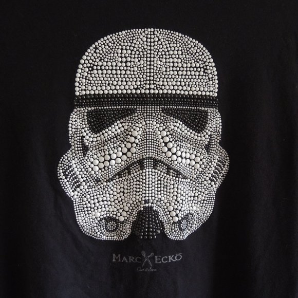 Marc Ecko Rare Black & White Beaded Star Wars Stormtrooper Tee S - Picture 3 of 6